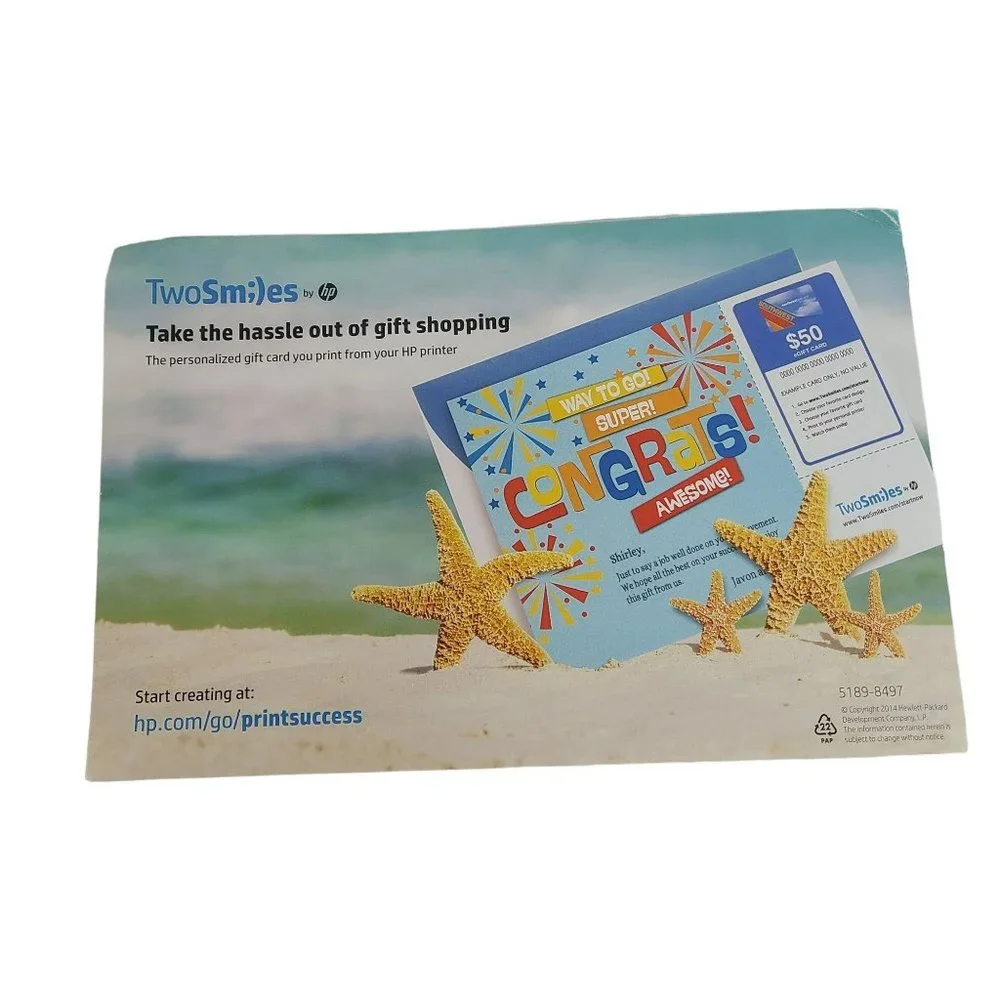 HP Two Smiles Printable Greeting Cards Kit Set of 3 Packs 13 Envelopes 44 Cards
